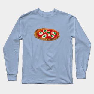 Margherita Pizza Watercolour design Long Sleeve T-Shirt